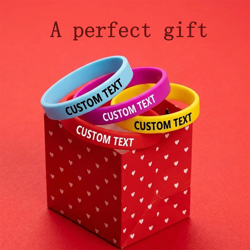30pc Custom Silicone Bracelets Set, Personalised Gift